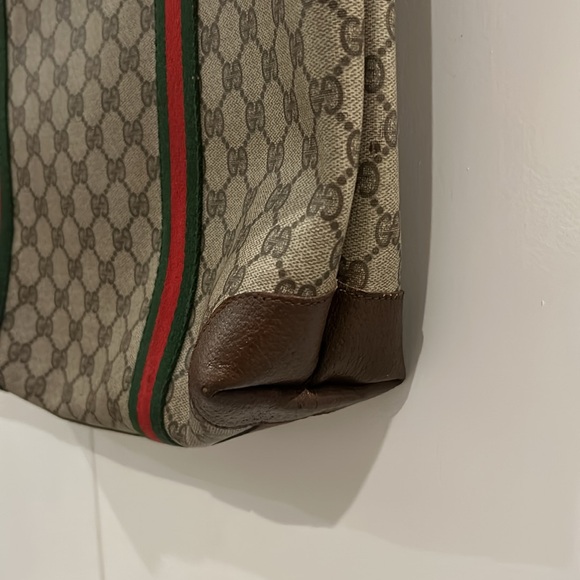 Gucci Supreme Tote Web Canvas & Leather Accents & Striped Guitar Double Handles - Picture 5 of 16